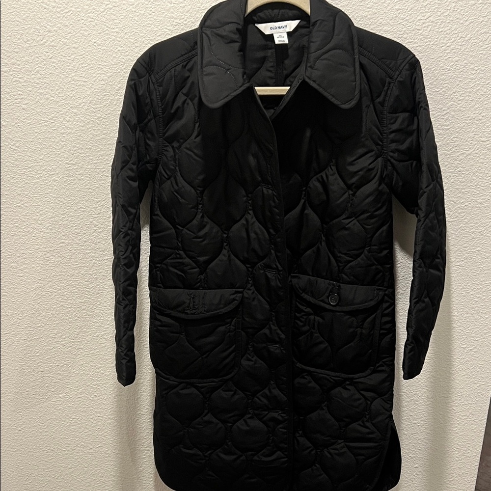 Old Navy Black Quilted Puffer Coat